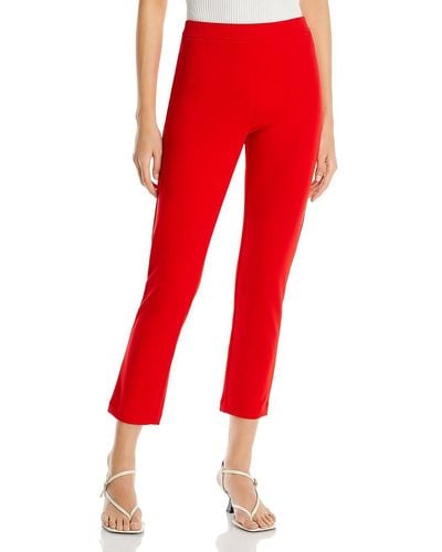 Aqua Straight Pull On Cropped Pants - Red