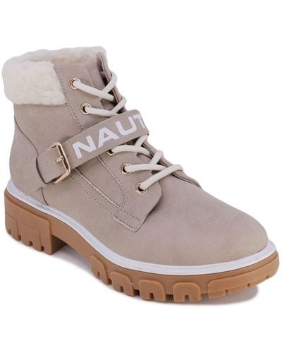 Nautica Evona Faux Fur Lug Soe Hiking Boots - Gray