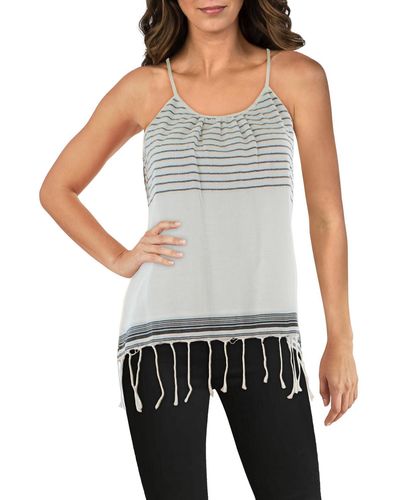 Collective Concepts Cotton Striped Tunic Top - Gray