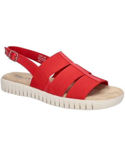 Easy Street Maggie Comfort Casual Slingback Sandals - Red