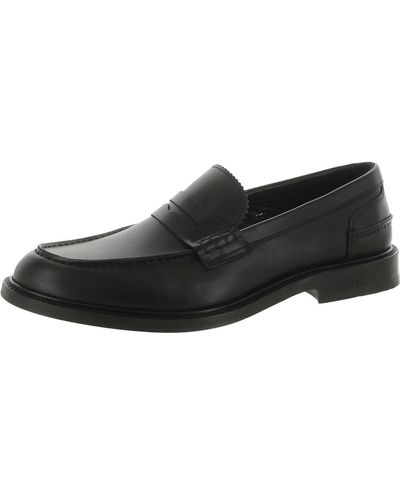 VINNY'S Townee Penny Leather Embossed Loafers - Black
