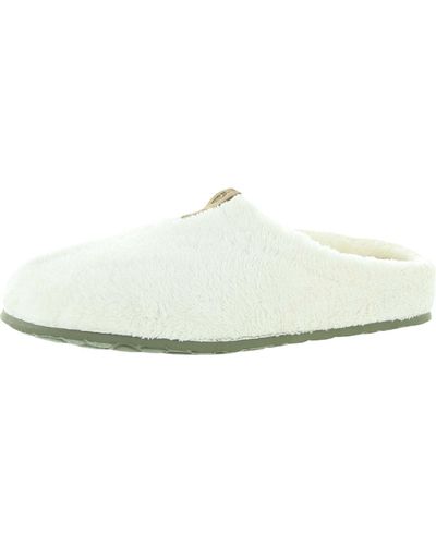 Acorn Faux Fur Slid On Slide Slippers - White