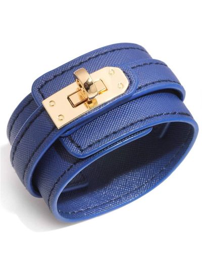 Liv Oliver 18k Blue Leather Bracelet