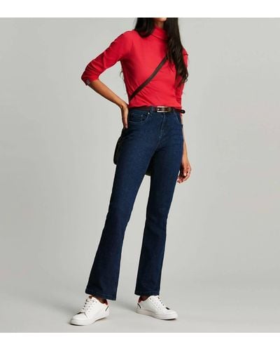 Joules Clarissa Solid Roll Neck Jersey Top - Blue