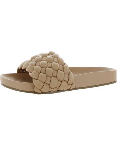 DV by Dolce Vita Paddy Faux Leather Open Toe Pool Slides - Brown
