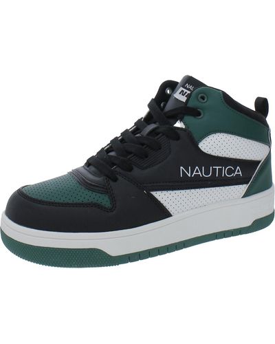 Nautica Clifftop Faux Leather Lifestyle Basketbal Shoes - Black