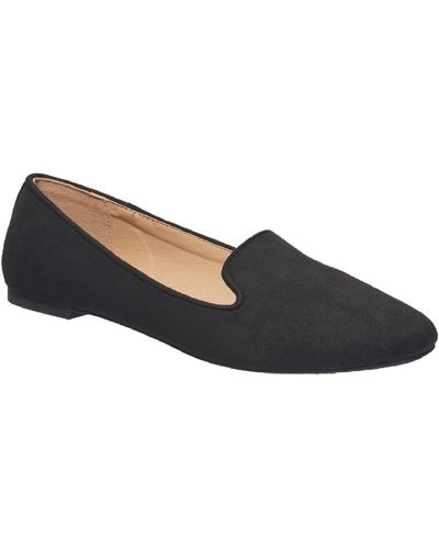 French Connection Delilah Faux Suede Slip-on Smoking Loafers - Blue