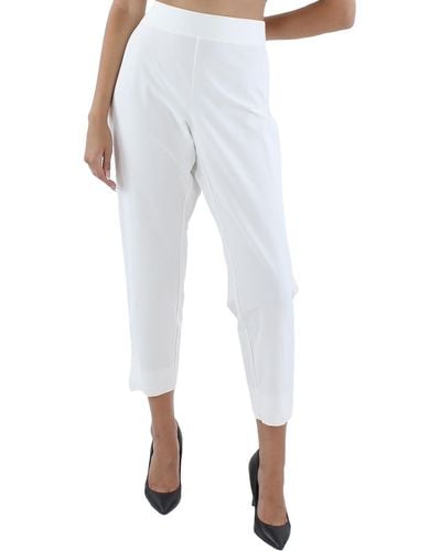 Eileen Fisher Slim Fit Stretch Cropped Pants - White