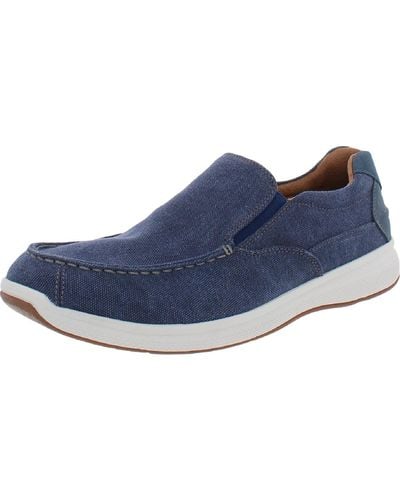 Florsheim Great Lakes Leather Canvas Slip-on Shoes - Blue