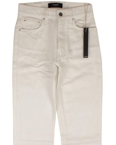 Amiri Cropped Straight Stack Jeans - Natural