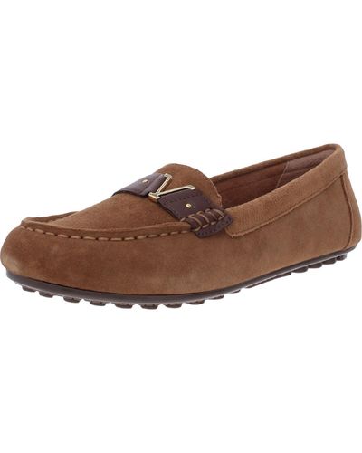 Vionic Hilo Suede Slip On Loafers - Brown