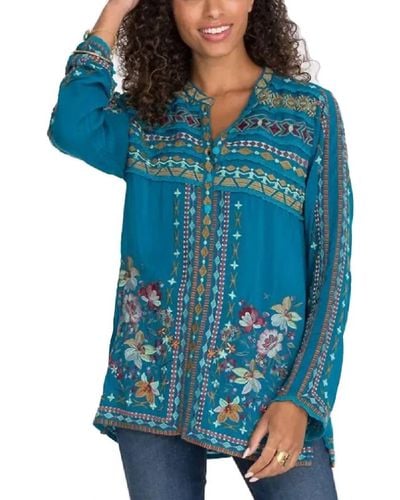 Johnny Was Dover Blouse - Blue