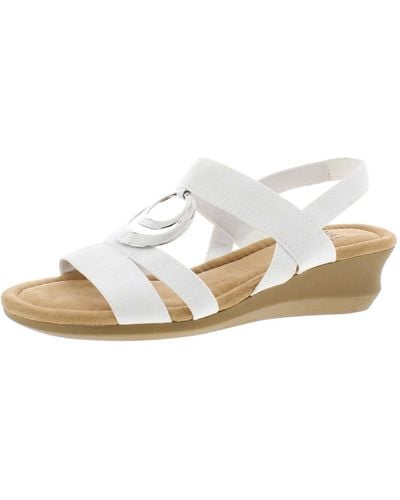 Naturalizer Galaxy Slip On Comfort Wedge Sandals - White