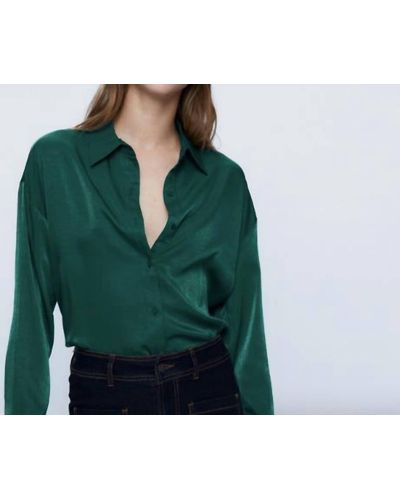 WILD PONY Long-sleeved Fluid Shirt - Green