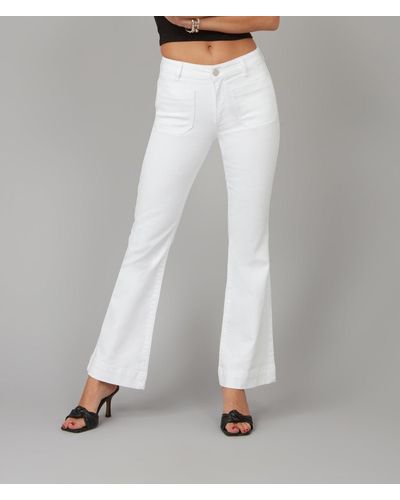 Lola Jeans Alice-wht High Rise Flare Jeans - White