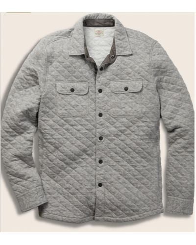 Faherty Epic Quilted Fleece Cpo Jacket - Gray