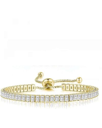 Liv Oliver 18k Gold Emerald-cut Adjustable Bracelet - White