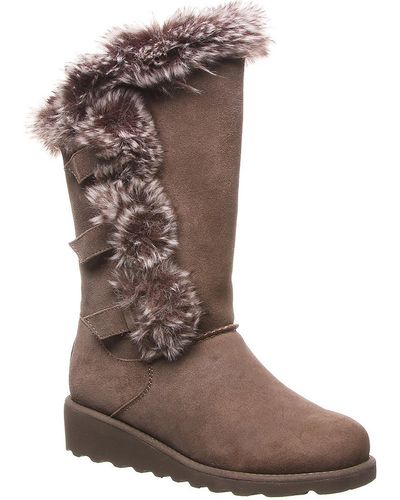 BEARPAW Geneviieve Suede Wool Lined Winter Boots - Black