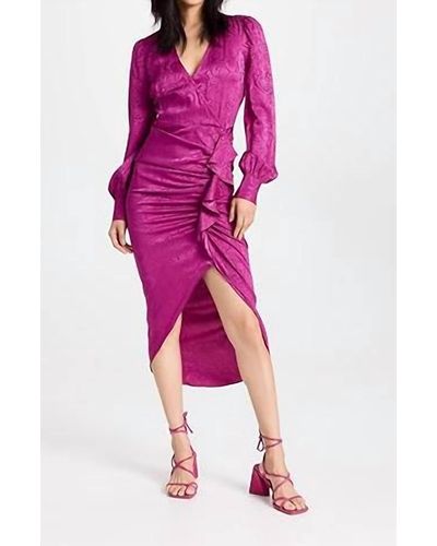 Veronica Beard Weiss Jacquard Ruffle Dress - Pink