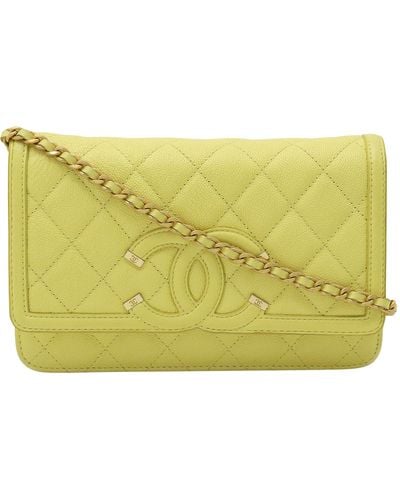 Chanel Leather Shoulder Bag (pre-owned) - Yellow