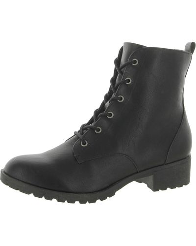Sun & Stone Ankle Pull On Combat & Lace-up Boots - Black