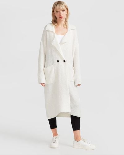 Belle & Bloom Born To Run Sustainable Sweater Coat - White