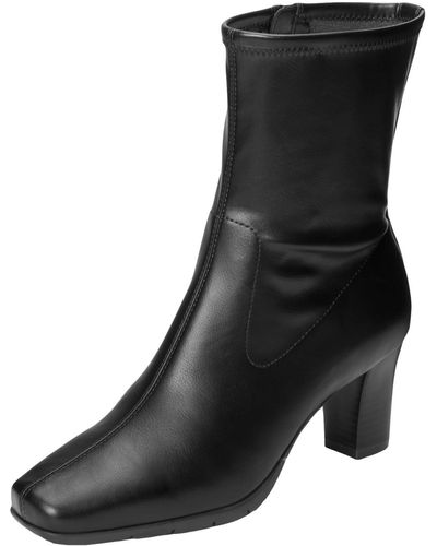 Aerosoles Cinnamon Faux Leather Comfort Insole Dress Boots - Black