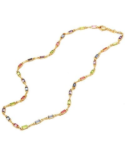 Liv Oliver 18k Multi Color Tennis Necklace - Metallic