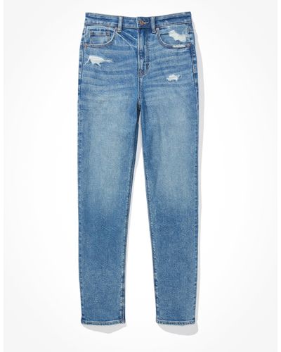 American Eagle Outfitters Ae Stretch Mom Straight Jean - Blue