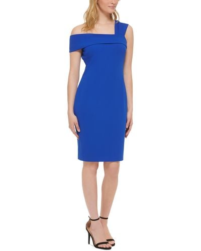 Jessica Howard Party Solid Sheath Dress - Blue