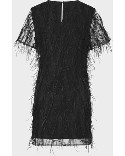 MILLY Rana Feather Dress - Black