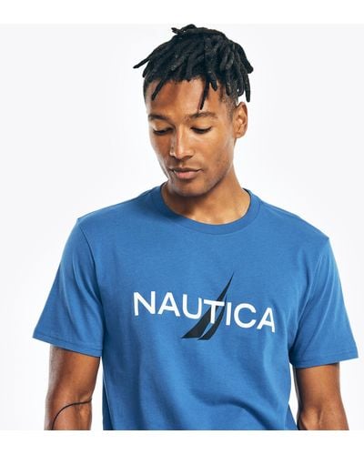 Nautica Logo Graphic Sleep T-shirt - Blue