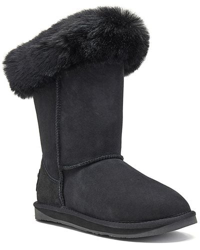 Australia Luxe Foxy Short Leather Boot - Black