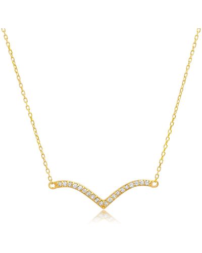 Paige Novick 14k Gold 20mm Curved Diamond Necklace - Metallic
