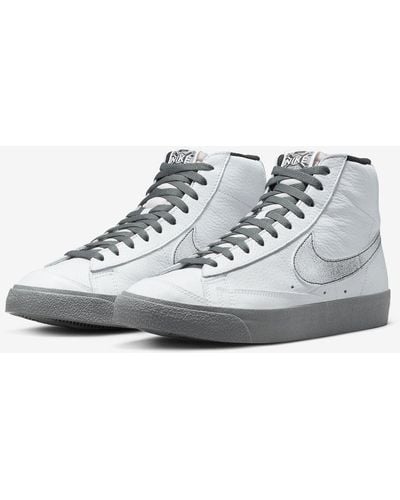 Nike Blazer Mid 77 Dv7194-100 Smoke Gray Leather Sneaker Shoes Nr5774