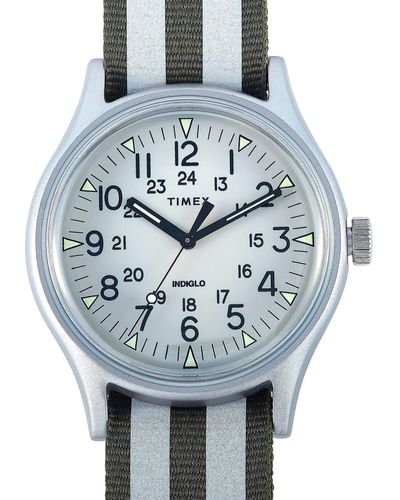 Timex Mk1 Aluminum 40 Mm Silver Reflective Dial Watch Tw2r80900 - Metallic