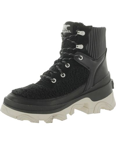 Sorel Leather All Weather Shearling Boots - Black