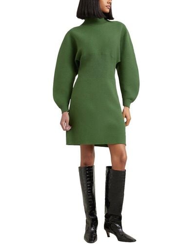 MODERN CITIZEN Moya Mock Neck Mini Sweaterdress - Green