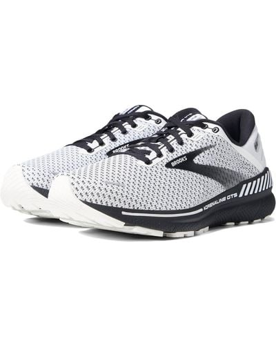Brooks Adrenaline Gts 22 Running Shoes In White/grey/black - Metallic