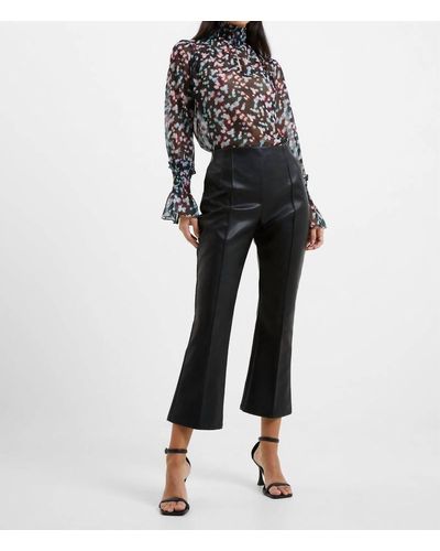 French Connection Claudia Leather Stretch Trouser - Black