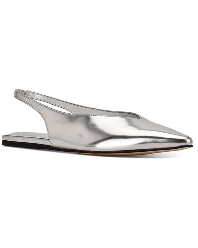 Marc Fisher Graceful Leather Slingback Mules - White