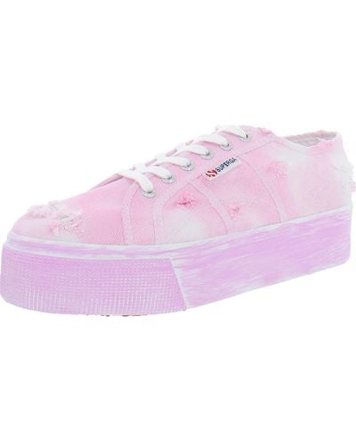 Superga 2790 Stone Washed Fitness Lifestyle Casual And Fashion Sneakers - Pink
