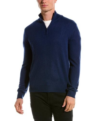 Phenix Cashmere 1/4-zip Mock Sweater - Blue