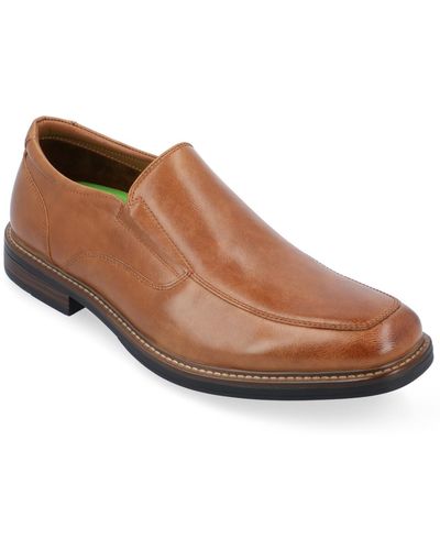 Vance Co. Faux Leather Square Toe Loafers - Brown