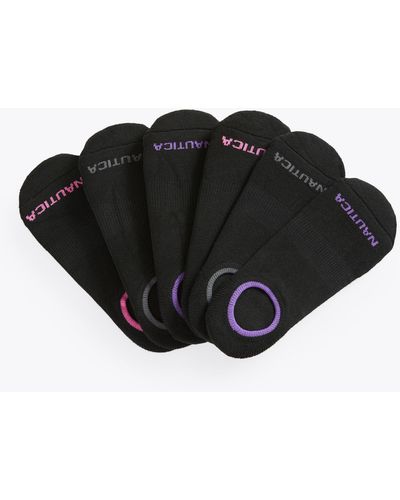 Nautica Stretch Liner Socks, 6-pack - Black