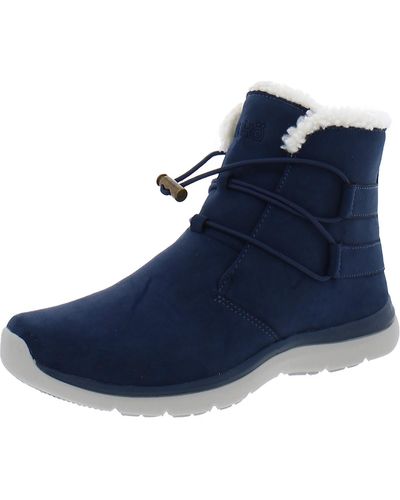Ryka Evie Faux Fur Round Toe Mid-calf Boots - Blue