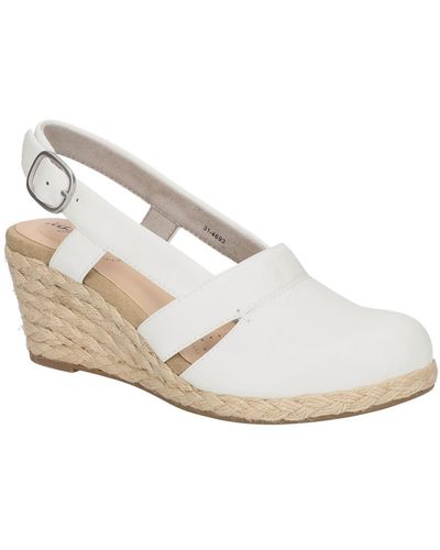 Easy Street Stargaze Faux Leather Closed Toe Wedge Sandals - White