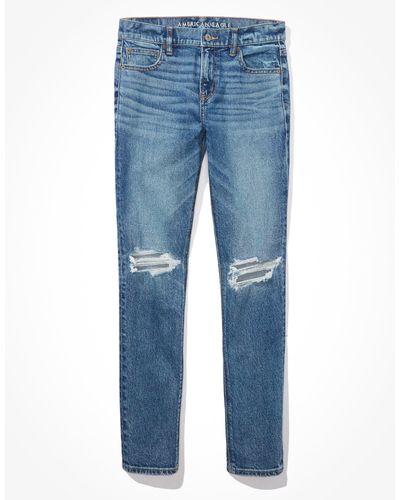 American Eagle Outfitters Ae Stretch Ripped '90s Skinny Jean - Blue