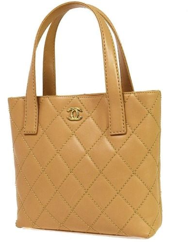 Chanel Matelassé Leather Tote Bag (pre-owned) - Brown
