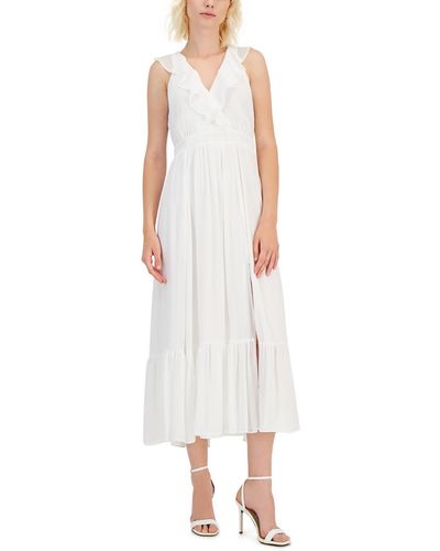 Taylor Chiffon Mid-calf Midi Dress - White